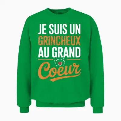 Grumpy Big Heart Gift Humor Bear Railer Groghnon Unisex Sweatshirt - Irish Green
