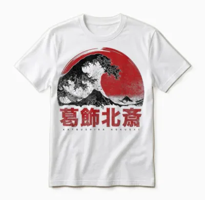 Japanisches Hokusai Japan Die Große Welle Vor Kanagawa Unisex T-Shirt - White