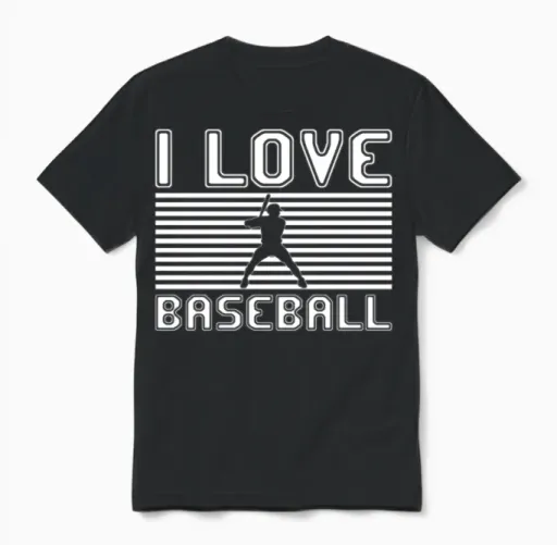 I Love Baseball - & Softball Unisex T-Shirt in Black