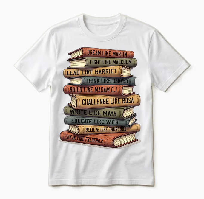 Black History Month Black Leaders African American Teachers Unisex T-Shirt in White