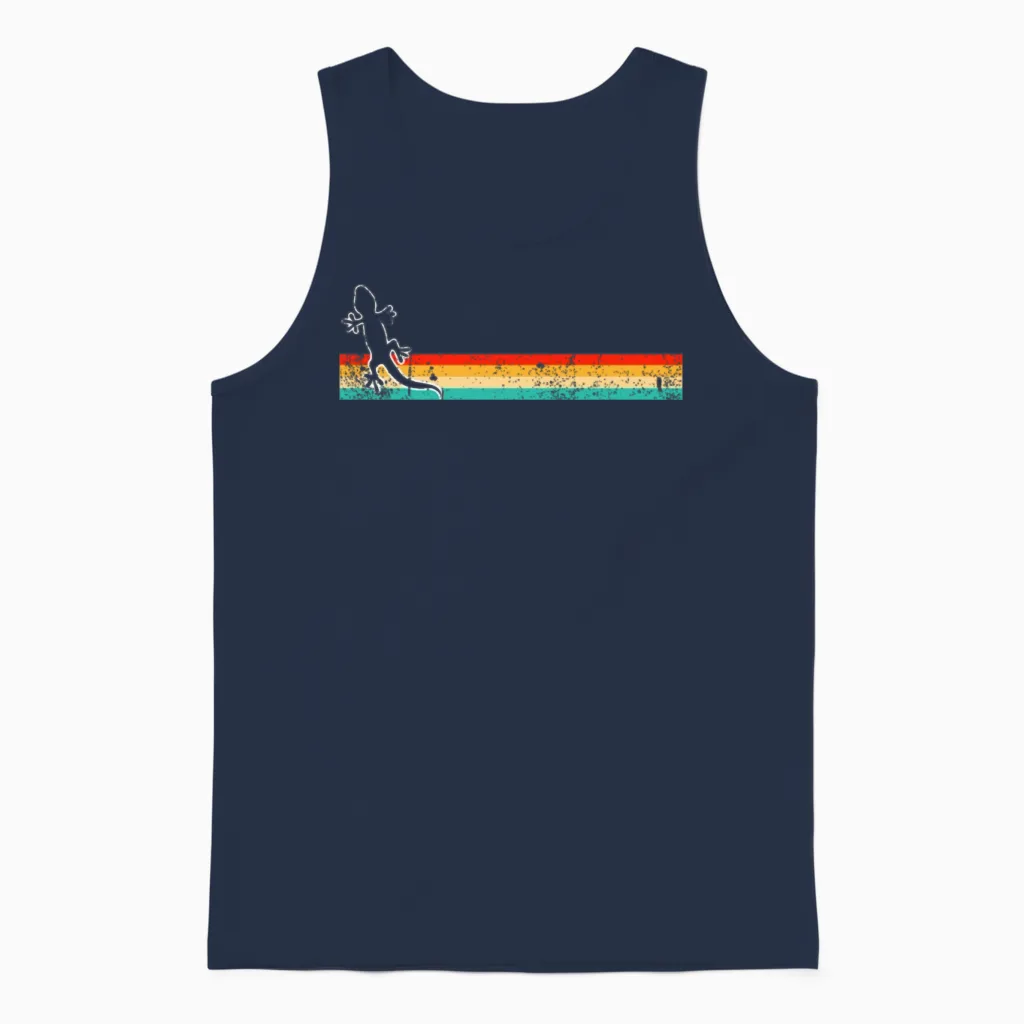 Lizard Retro - Reptiles & Exotics Unisex Tank Top in Navy