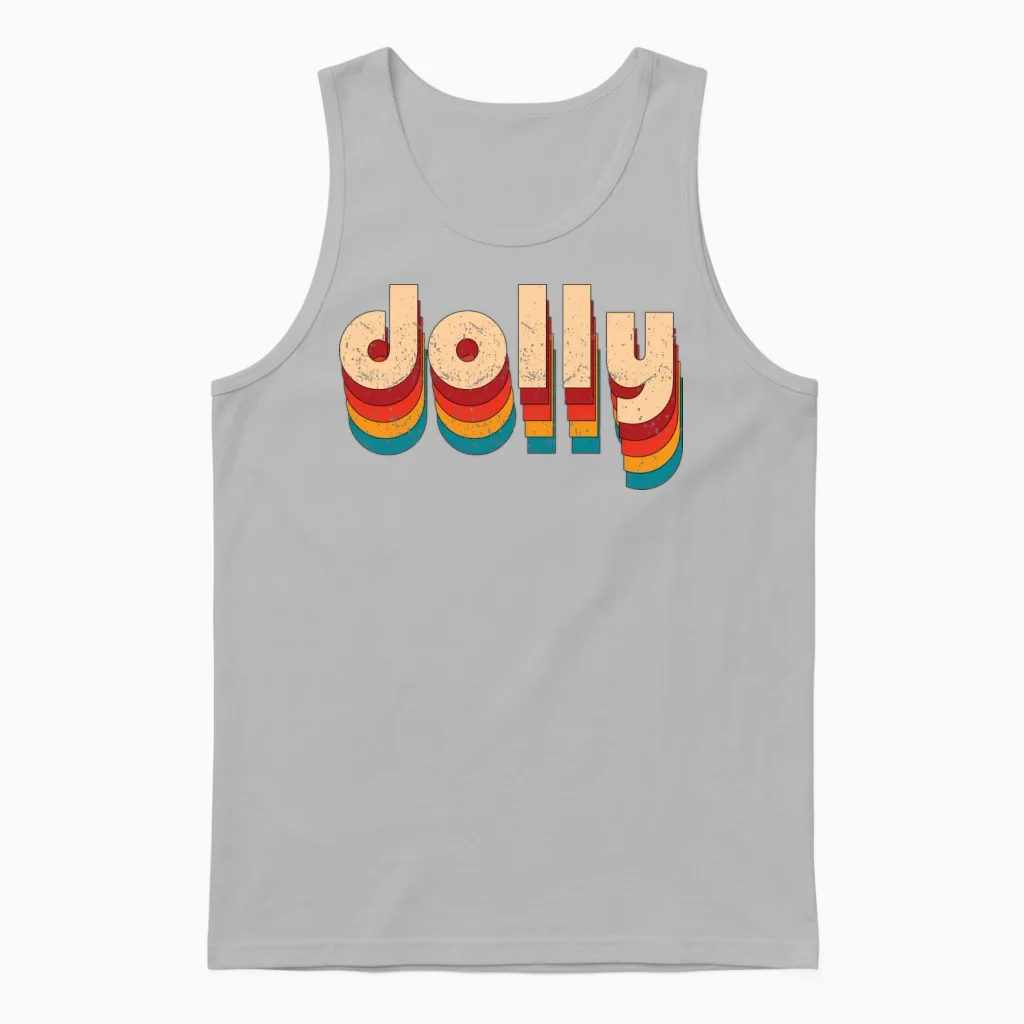 Retro Dolly Name Unisex Tank Top in Ash