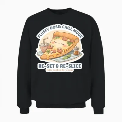 The Master of Chill Pizza – Official Fluffy Dose Unisex Sweatshirt - Black