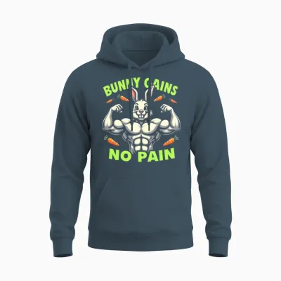 Fitness Bunny Gym Workout Rabbit Bodybuilding Unisex Hoodie - Dark Heather