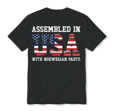 Born Norwegian Norway American Usa Citizenship Unisex T-Shirt - Black