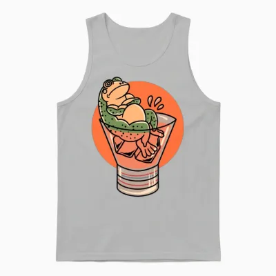 Drunken Frog Funny Unisex Tank Top - Ash