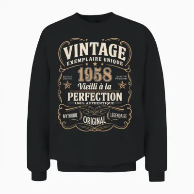 67 Years Man 1958 Birthday T Shirt 67 Years Man 1958 T-Shirt, Black, S Unisex Sweatshirt - Black