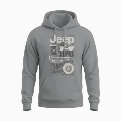 Jeep 1941 Montage Unisex Hoodie - Sport Grey