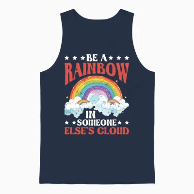 Be a Rainbow in Someone Else's Cloud 8 Unisex Tank Top - Navy
