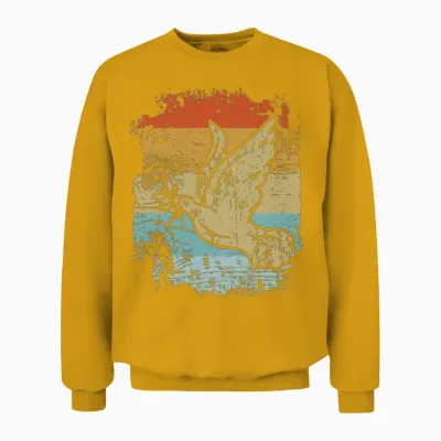 Pigeon Retro Pigeon Unisex Sweatshirt - Gold
