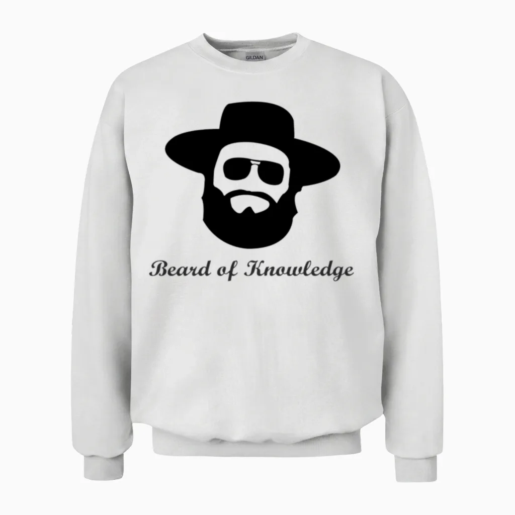 Beard of Knowledge Unisex Sweatshirt in White