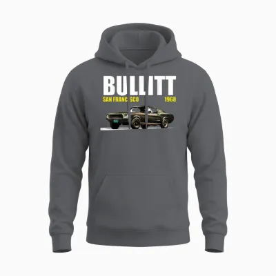 1968 Bullitt Muscle Car Unisex Hoodie - Charcoal