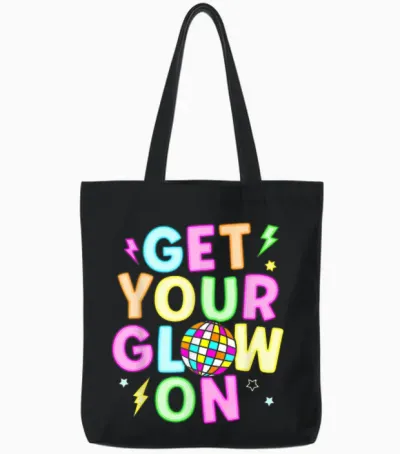 Get Your Glowing on in My Glowing Era Team Party Matching Tote Bags - Black