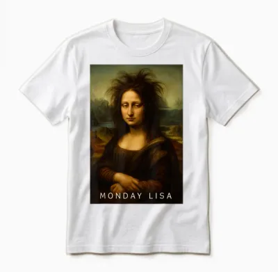 Monday Lisa Disheveled Classic Art Parodie Woche Start Stimmung Unisex T-Shirt - White