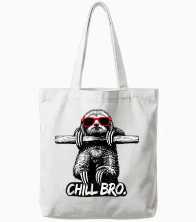 Lustiges Chill Bro Faultier Mit Sonnenbrille Tote Bags - White