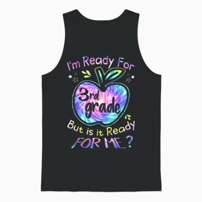 Ready for 3rd Grade Tie Dye Back to School Hello Third Grade Unisex Tank Top - Black
