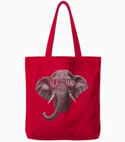Alabama Elephant Lovers Tote Bags - Red