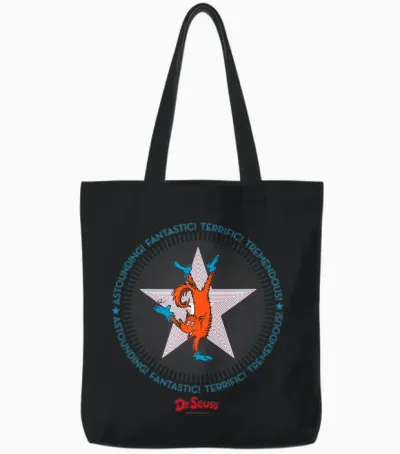 Dr. Seuss Fox in Socks Usa Officially Licensed Tote Bags - Black