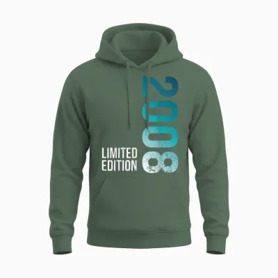 2008 Birthday Man 18th Decoration Funny 18 18th Birthday Unisex Hoodie - Military Green