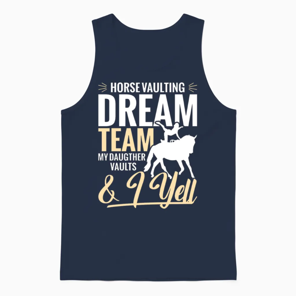 Horse Vaulting Dad Papa Horse Gymnastics Horse Unisex Tank Top in Navy