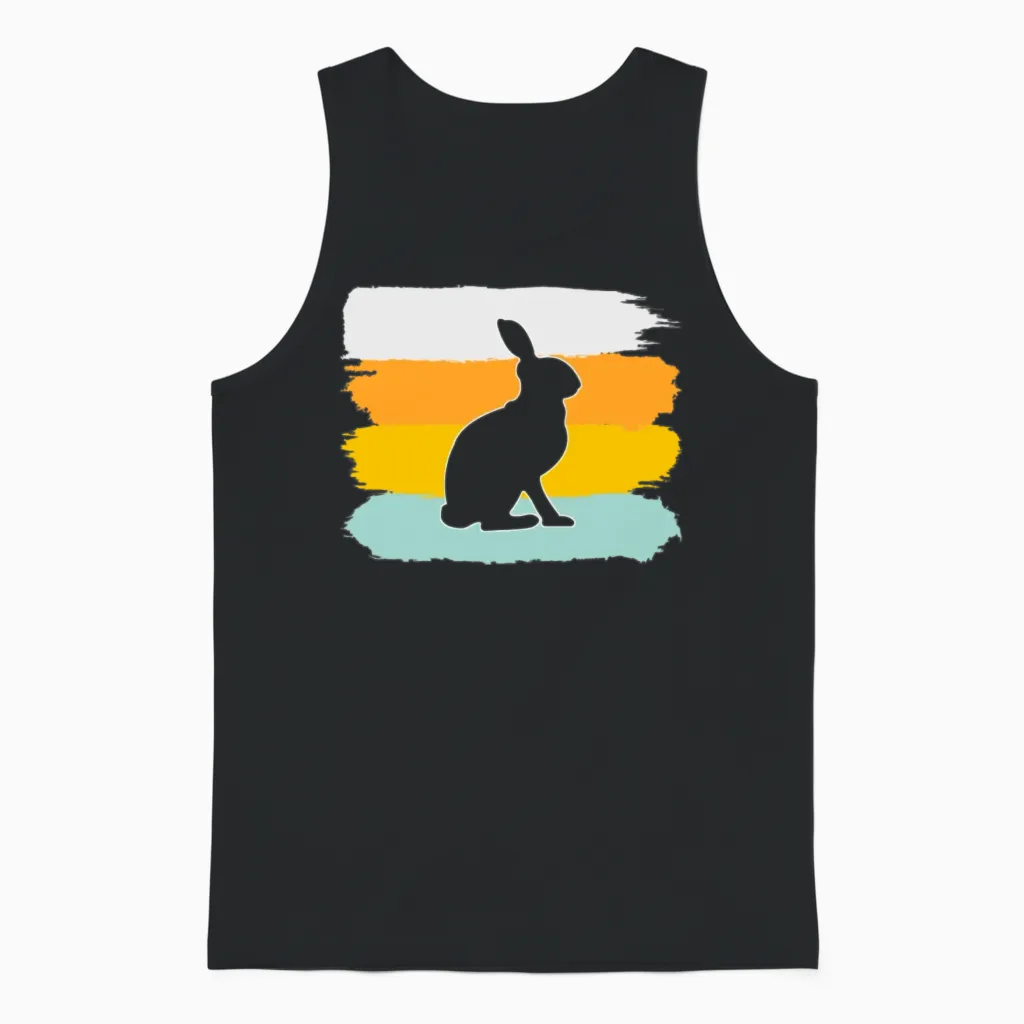 Rabbit Retro Unisex Tank Top in Black