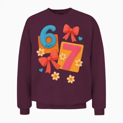 Ultra Trending Kawaii Birthday Numbers Tee – Unisex Sweatshirt - Maroon