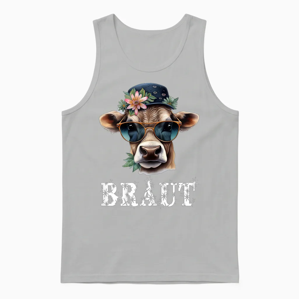 Jga T-Shirt Braut Kuh Jga Junggesellinnenabschied Bauern Unisex Tank Top in Ash