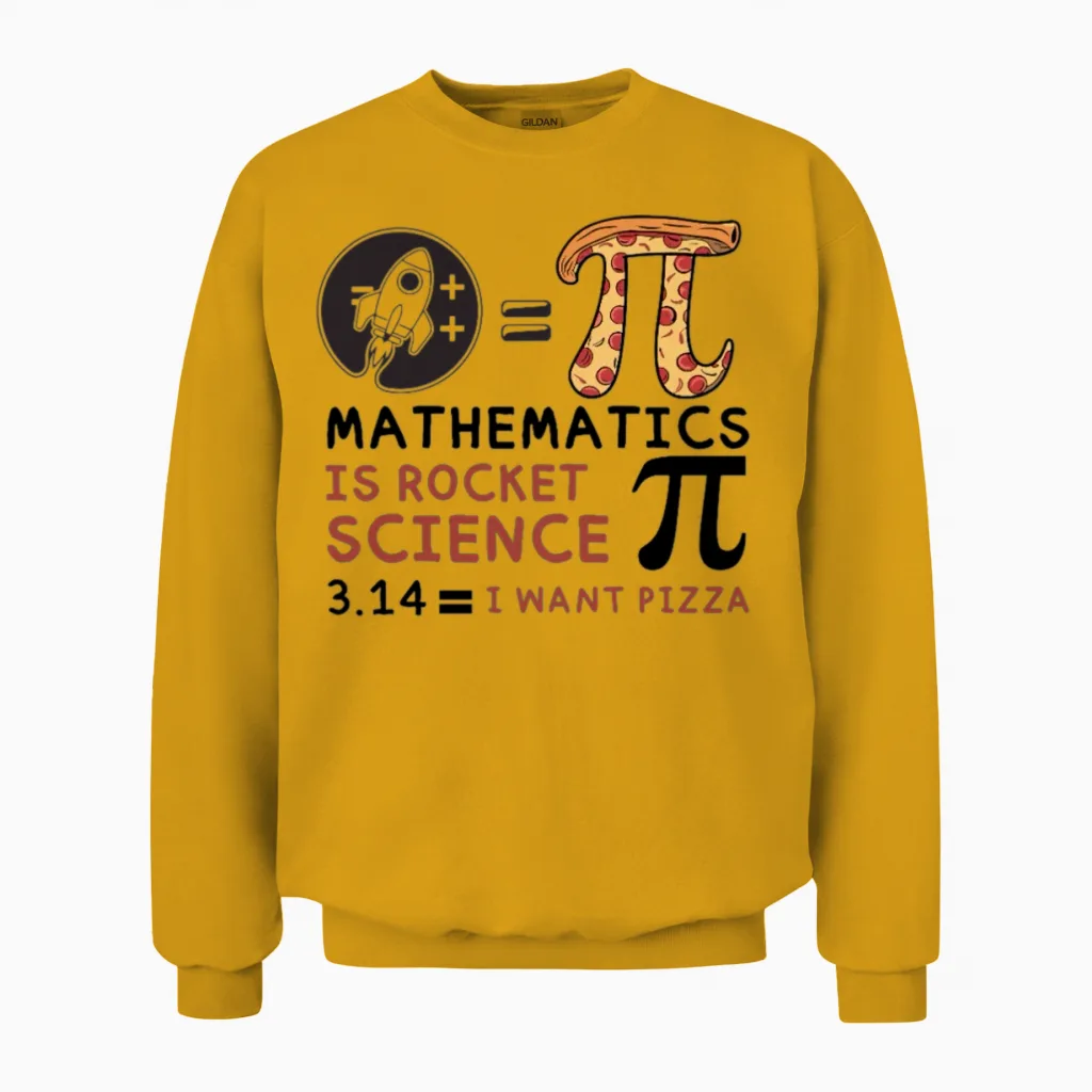 Funny Math Joke Memes & Humor Unisex Sweatshirt in Gold