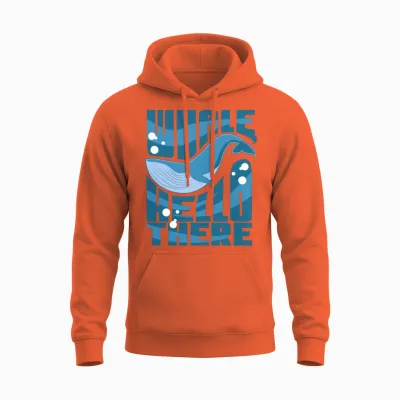 Whale Hello There Unisex Hoodie - Orange
