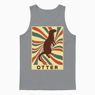 Otter Retro Vintage Unisex Tank Top - Sport Grey