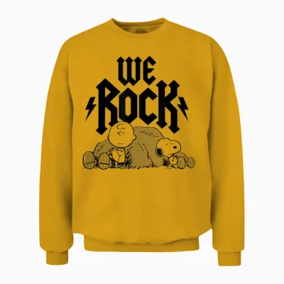 Peanuts - Wir Rocken Charlie Brown Und Snoopy Unisex Sweatshirt - Gold