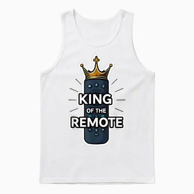 King of the Tv Télécommande Humoristique Pour La Fête Des Pères Unisex Tank Top - White