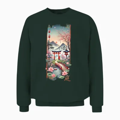 Pure Japanese Culture Vaporwave 80's 90's Cherry Blossom T-Shirt, Black, S Unisex Sweatshirt - Forest