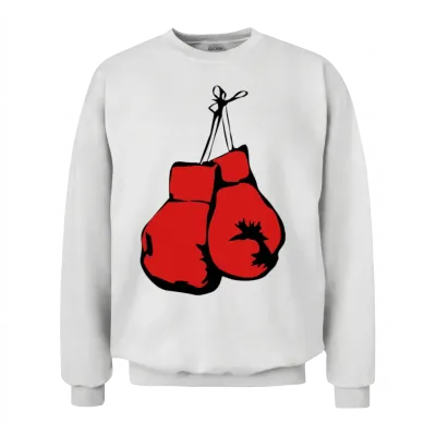 Hanging Boxing Gloves Unisex Sweatshirt - White