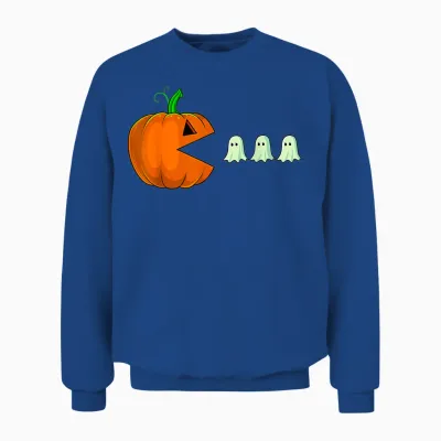 Halloween Pumpkin Funny Ghosts Boys Kids Women Men Unisex Sweatshirt - Royal