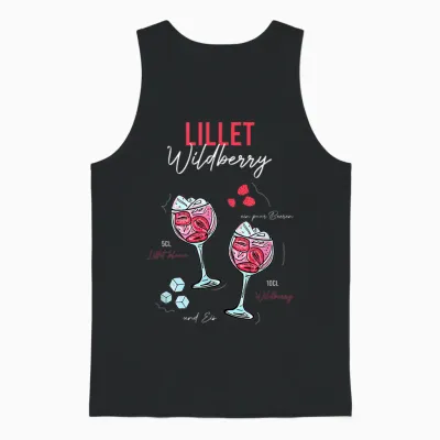 Wildberry Lillet Fruits Cocktail Summer Alcohol T-Shirt, Black Unisex Tank Top - Black