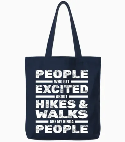 Hiking Trails Outdoor Hike Hiker Tote Bags - Navy
