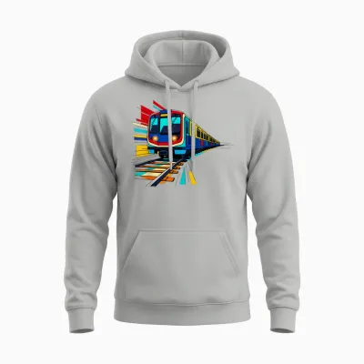 Underground Tube Train Subway Locomotive Railway Enthusiast Unisex Hoodie - Ash
