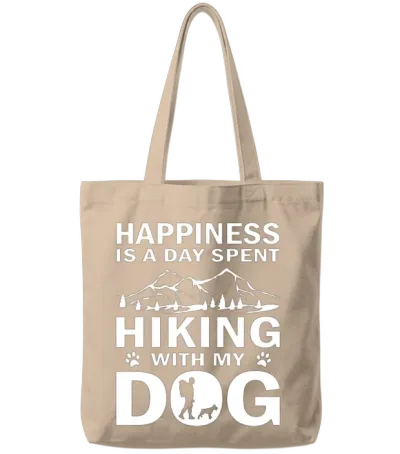 Hiking Dog Lover Tote Bags - Natural