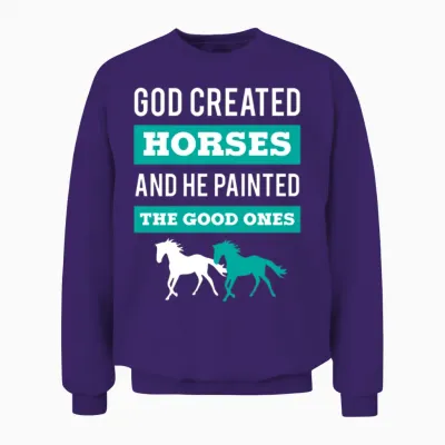 Equestrians with a Painted Horse Unisex Sweatshirt - Purple