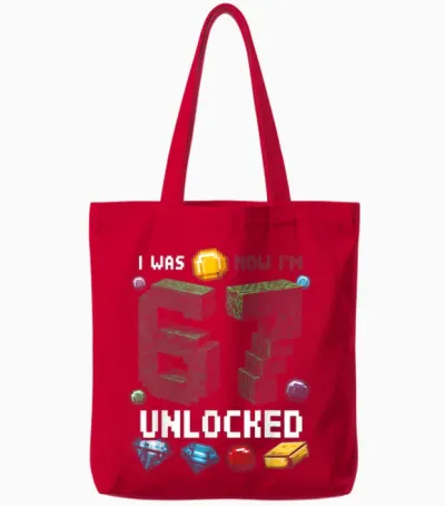 I Was 6 Now I'm 7 Unlocked Level Up Gamer 7e Anniversaire Tote Bags - Red