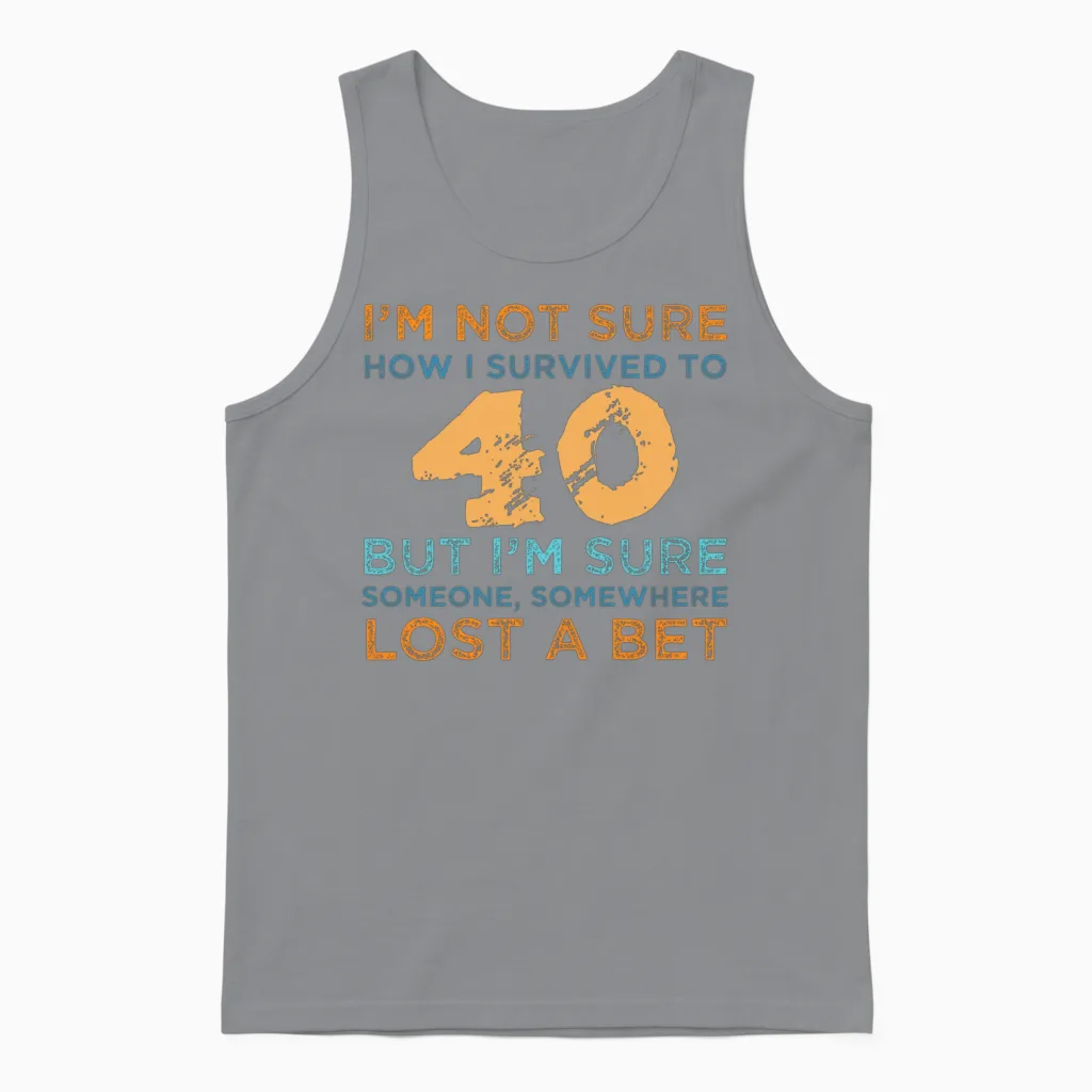 40th Birthday Survival Unisex Tank Top in Sport Grey