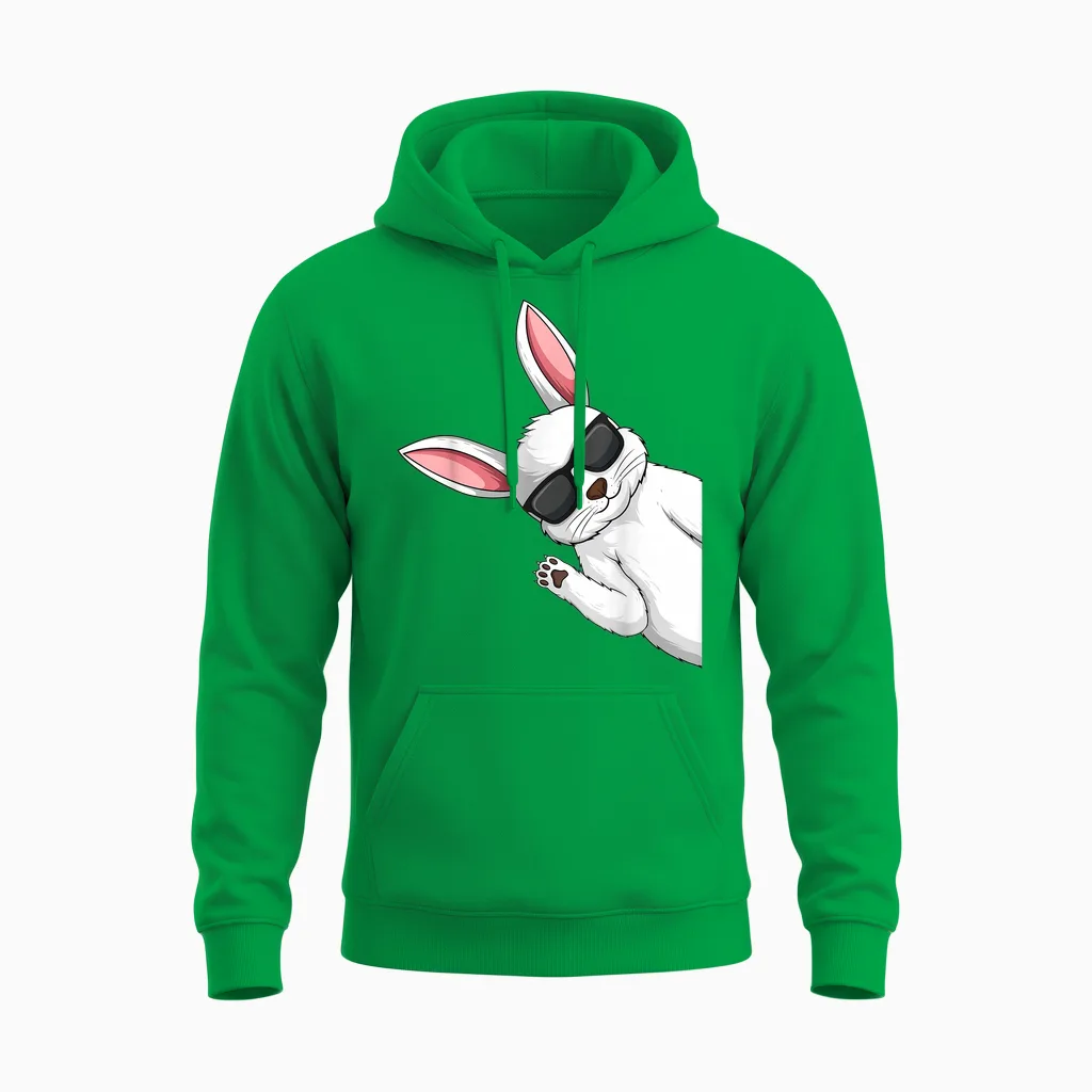 Hasen Kaninchen Hase Kinder Junge Mädchen Unisex Hoodie in Irish Green