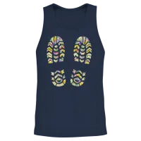 Funny Hiking Mountains Nature Outdoor Footprints Unisex Tank Top - Navy – 2
