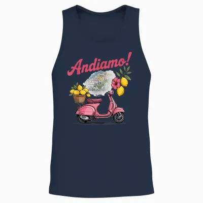 Italian Adventure Andiamo Scooter Lemons Positano Souvenir Unisex Tank Top - Navy