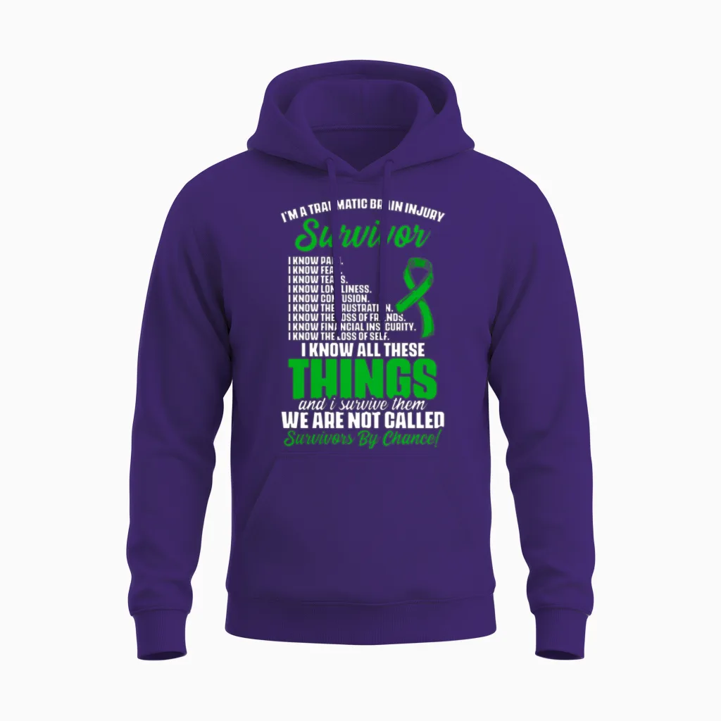 Traumatic Brain Injury Survivor Support Tbi Surviv Unisex Hoodie in Purple