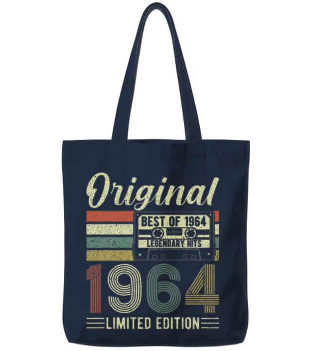 1964 Vintage Birthday Tote Bags - Navy