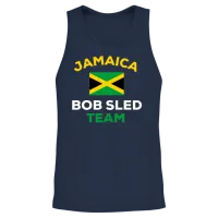 Jamaica Bobsled Team Jamaican Flag Bobsledding Unisex Tank Top - Navy – 2