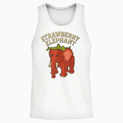 Strawberry Elephant Funny Italian Brain Red Kids Gaming Meme Unisex Tank Top - White