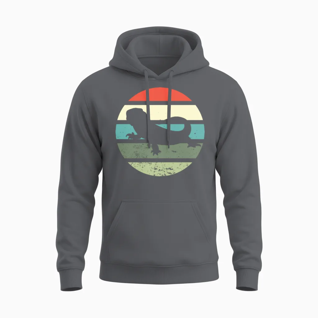 Vintage Retro Bearded Dragon Unisex Hoodie - Charcoal